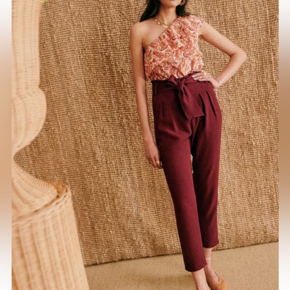 Sezane Burgundy Trousers